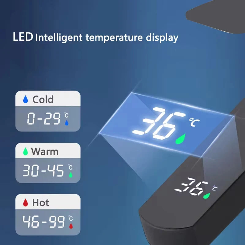 LED Intelligent Digital Display Bathroom Basin Faucet