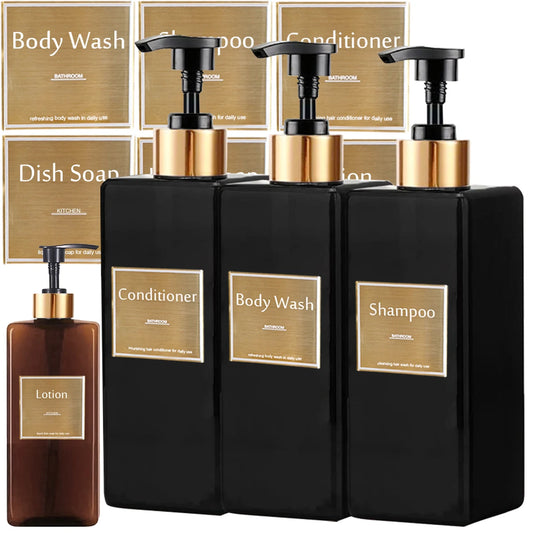 Refillable Shampoo and Conditioner Bottle Dispenser