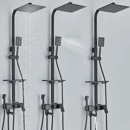 Black Chrome 3/4-way Shower Faucet