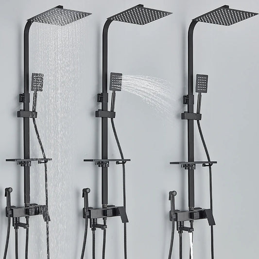 Black Chrome 3/4-way Shower Faucet