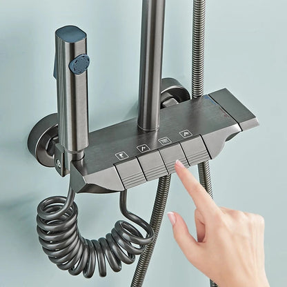 Multi-function Button Shower Head Set