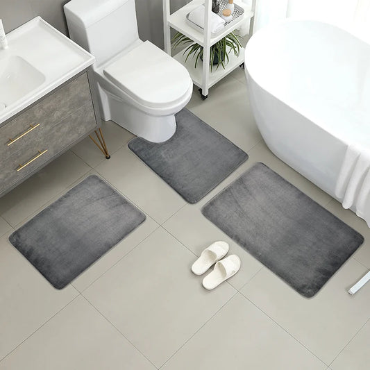 Three Piece Toilet, Bath Floor Mat, Shower Mat,