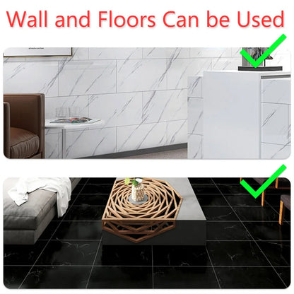 PVC Flat Imitation Marble Tile Floor Stickers Self-adhesive 3D