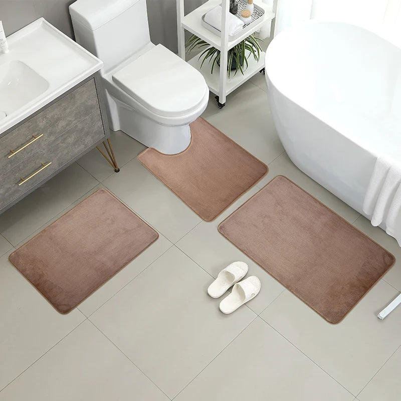 Three Piece Toilet, Bath Floor Mat, Shower Mat,