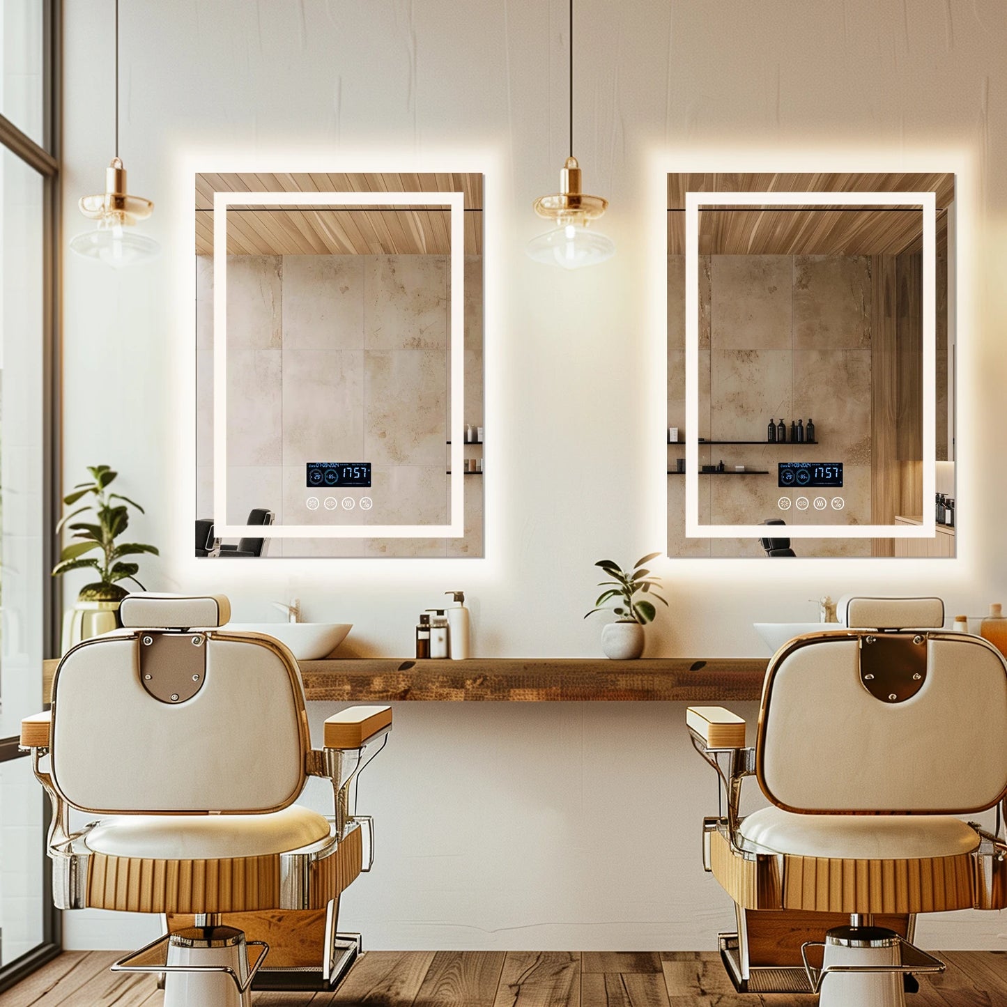 Smart Square LED Lighted Bathroom Mirror with Bluetooth Speaker