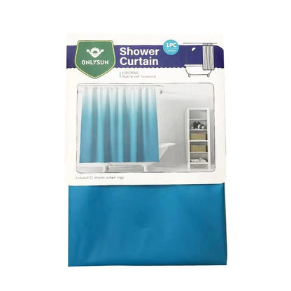 Fashion Plain Color Gradient Shower Curtain Waterproof