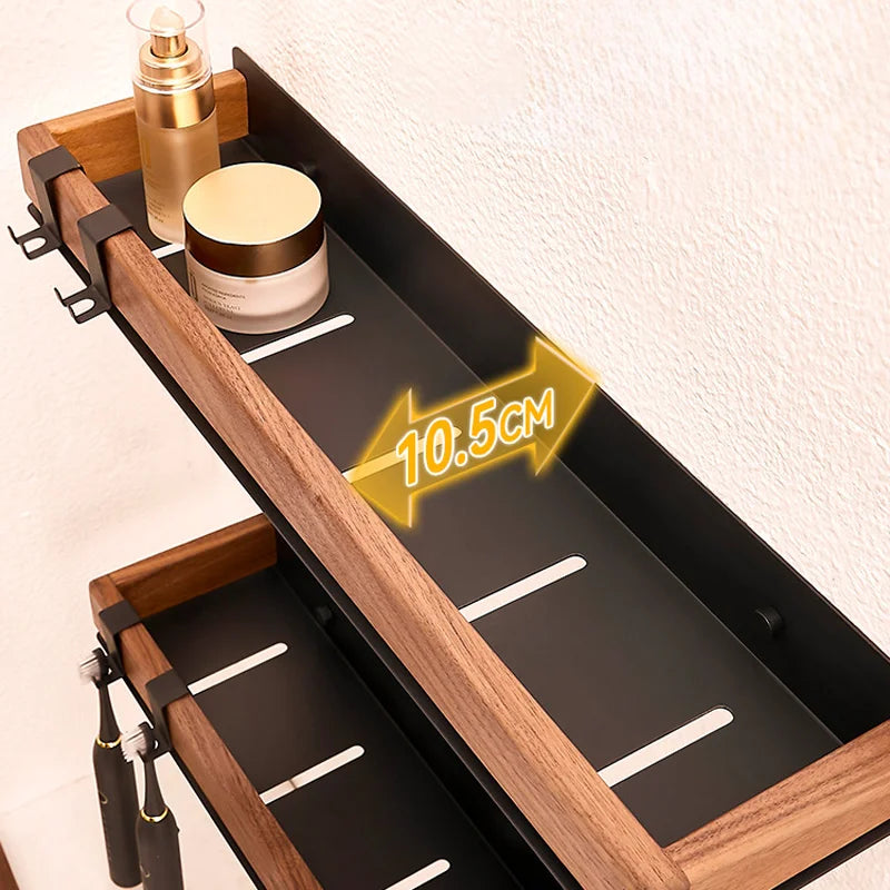 Wood Black Kitchen Shelf Screw installation