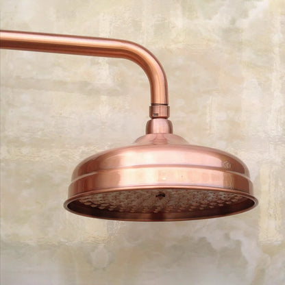 Antique Red Copper Brass Dual Cross Handles Shower Faucet
