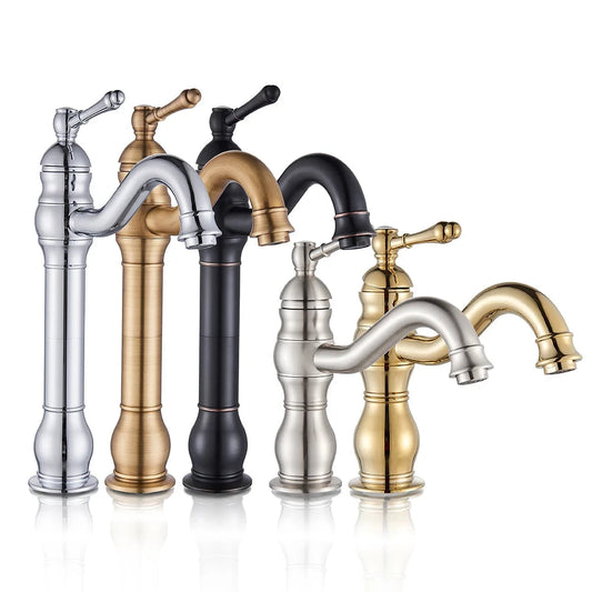 Antique Brass Basin Vessel Sink Faucet