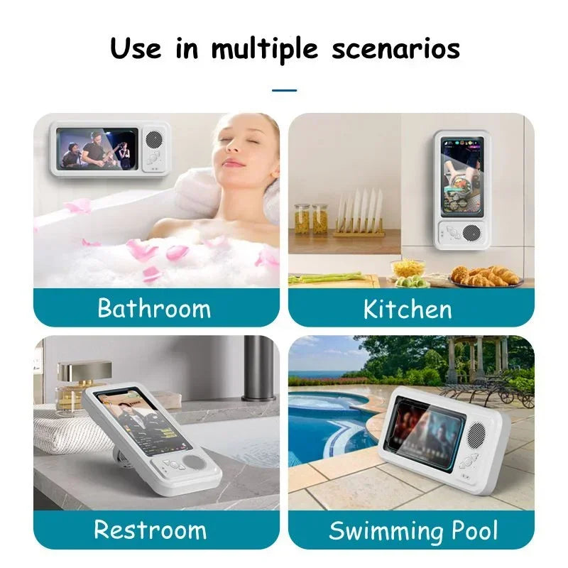 Shower Phone Holder with Bluetooth Speaker for Shower Bathroom