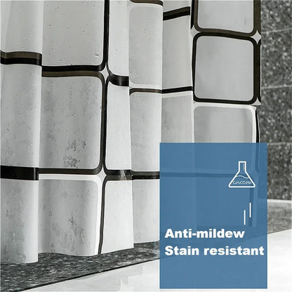 Bathroom Shower Curtains with Hooks Waterproof
