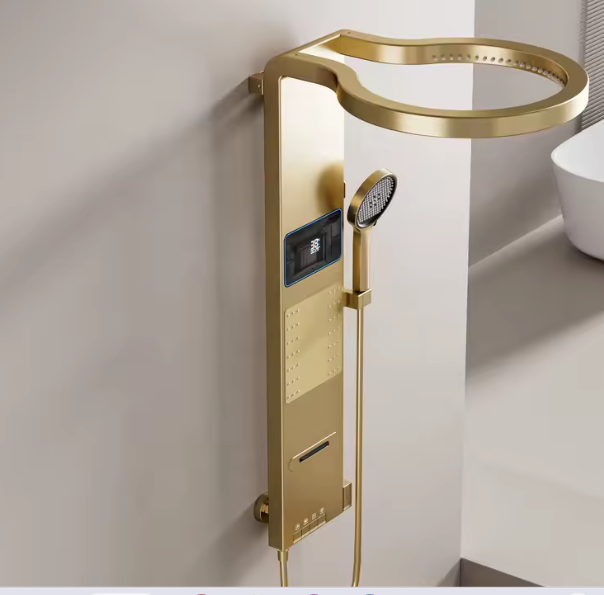 Intelligent digital display, bathroom, shower screen, rain shower set, golden home