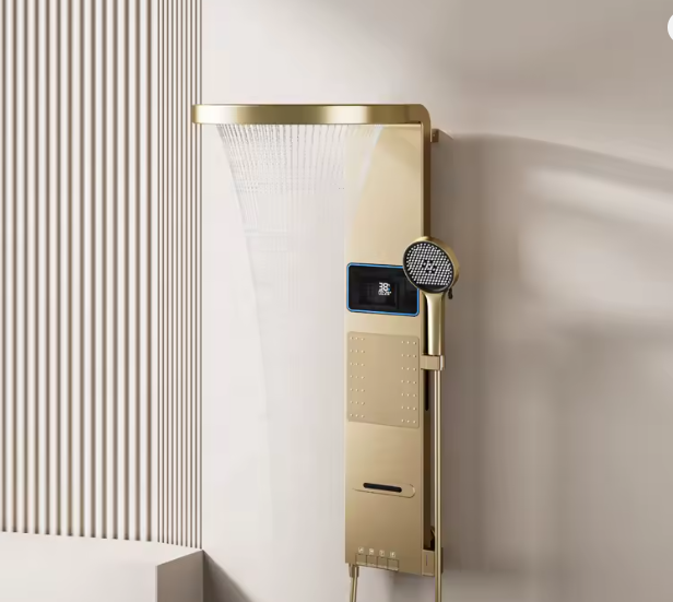 Intelligent digital display, bathroom, shower screen, rain shower set, golden home
