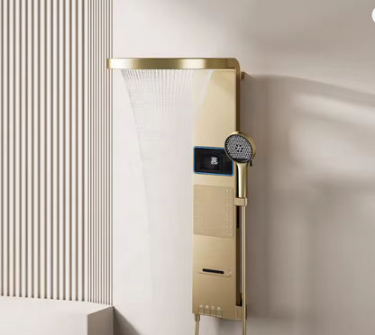 Intelligent digital display, bathroom, shower screen, rain shower set, golden home