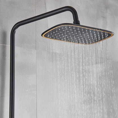 Black Shower Set Faucet Rainwater