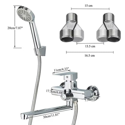 Wall Mounted Bathtub Faucet With Shower hand Held