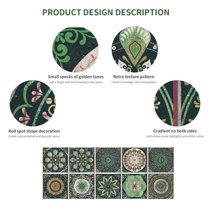 Retro Pattern Glossy Self-adhesive Tile Stickers