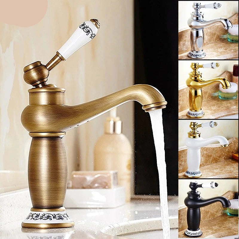 Antique Bronze Bathroom Washbasin Faucet