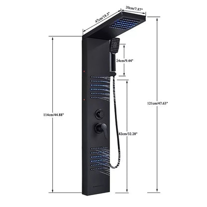 Matte Black LED Shower Panel