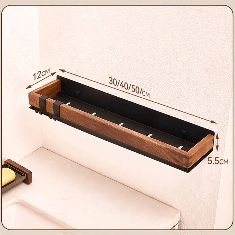 Wood Black Kitchen Shelf Screw installation