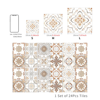 Retro Pattern Glossy Self-adhesive Tile Stickers