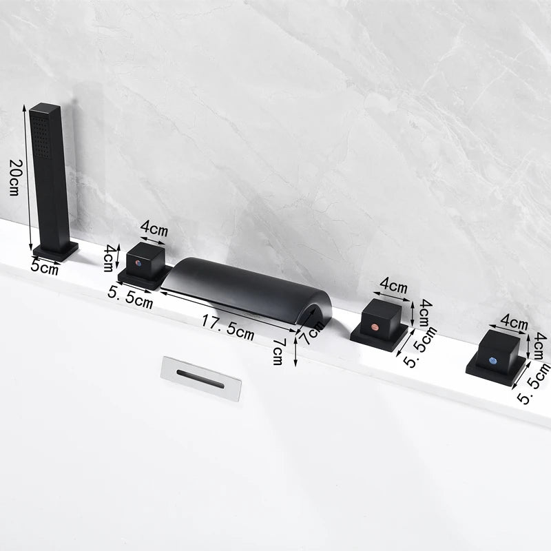 LED Waterfall  Bathtub Faucet