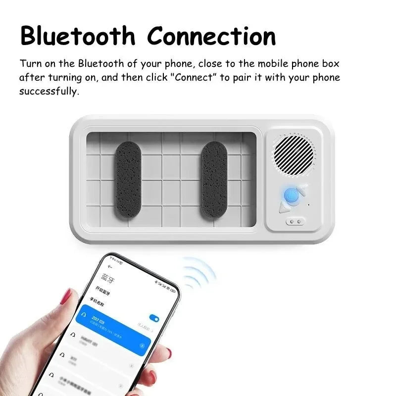 Shower Phone Holder with Bluetooth Speaker for Shower Bathroom