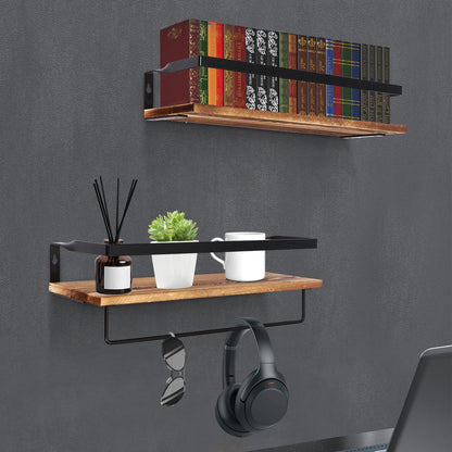 Wooden Wall Mounted Shelf 2 Tiers