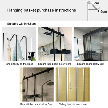 Black Hanging Bath Shelves Bathroom Organizer