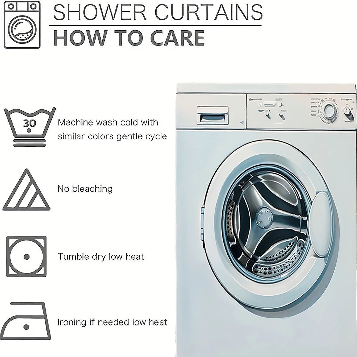 Japanese landscape pattern polyester material shower curtain waterproof