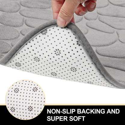 Bathroom Absorbent  Curve Foot Mat Pebble Emboss Carpet