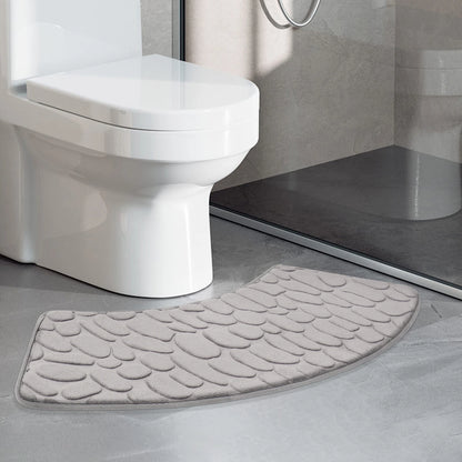 Bathroom Absorbent  Curve Foot Mat Pebble Emboss Carpet