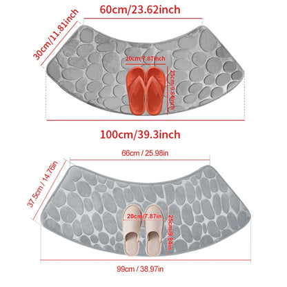 Bathroom Absorbent  Curve Foot Mat Pebble Emboss Carpet
