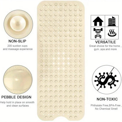 non-slip bathtub mat shower mat  with drain holes and suction cups machine washable household bathroom shower carpet bathroom