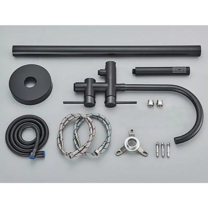 Black Floor Mounted Bath Tub Faucet