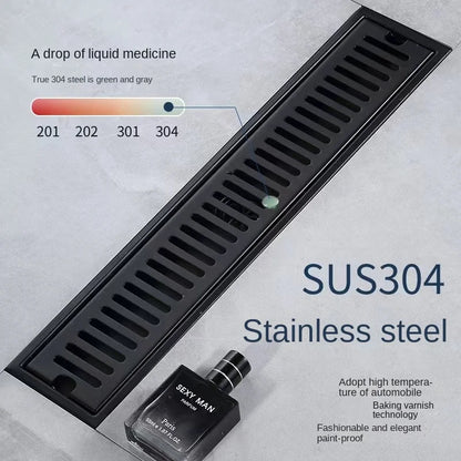Black 20-80cm Extended Floor Drain Bathroom