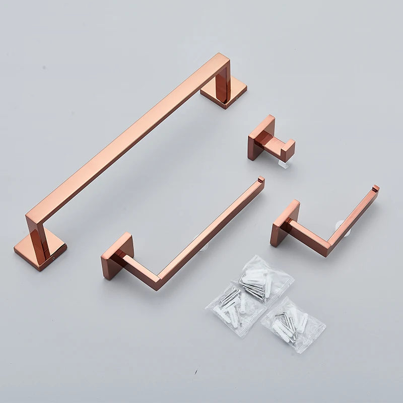 Bathroom Rose Gold Hardware Set Stainless Steel