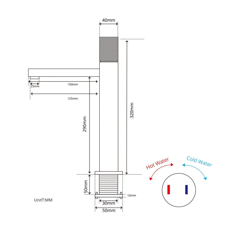 Single Knurled Handle Water Faucet