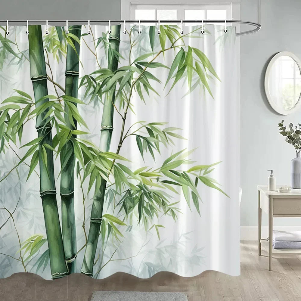 Japanese Style Flowers Bird Shower Curtain