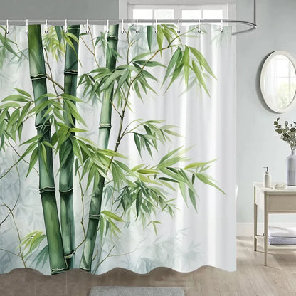 Japanese Style Flowers Bird Shower Curtain