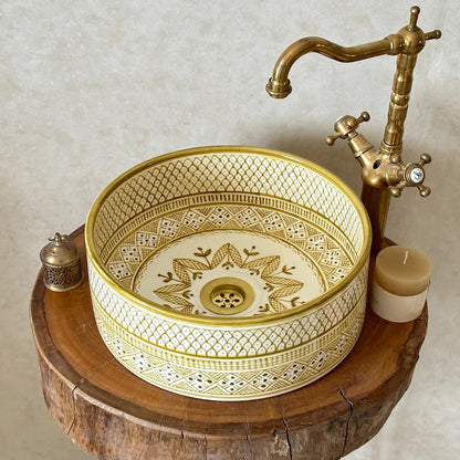 Handmade Mustard Yellow Ceramic Sink