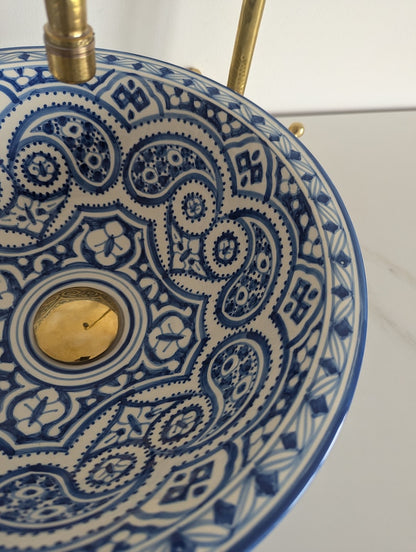 Moroccan basin painted in royal blue - moroccan basin, Pottery Sink