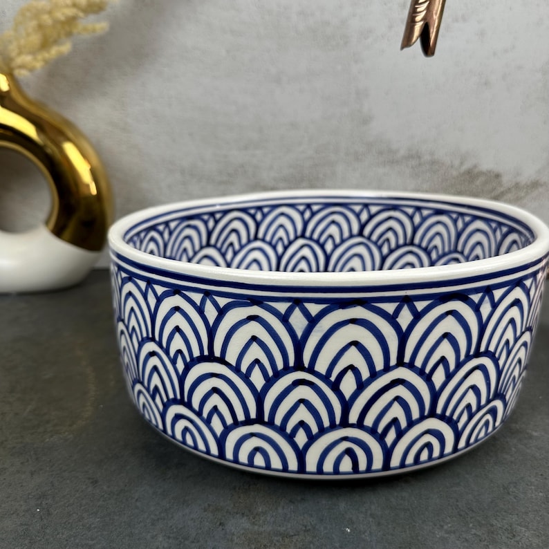 Natural Qawss Porcelain basin sink custom made - contemporary artisan bathroom vessel sink