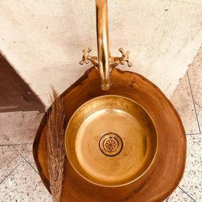 brass Bathroom Sink Engraved Vessel With Antique Design, Hand Hammered Vessel, Moroccan pristine, Handcrafted Sink, Ottoman style basin