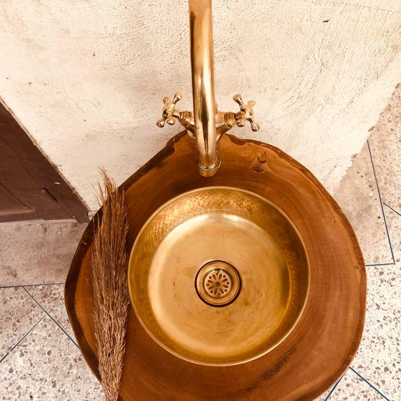 brass Bathroom Sink Engraved Vessel With Antique Design, Hand Hammered Vessel, Moroccan pristine, Handcrafted Sink, Ottoman style basin