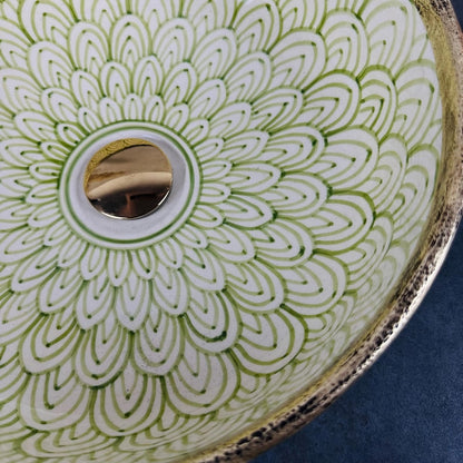 Mixed brass & ceramic bathroom sink - countertop mid century natural modern washbasin sink - farmhouse brass sink