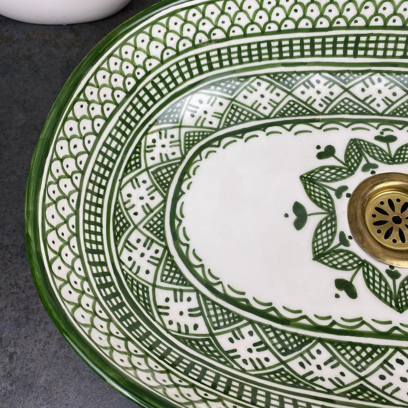 Custom made Oval handcrafted ceramic bathroom vessel Sink - Ivy