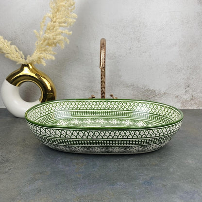Custom made Oval handcrafted ceramic bathroom vessel Sink - Ivy