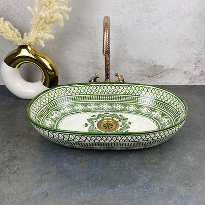 Custom made Oval handcrafted ceramic bathroom vessel Sink - Ivy