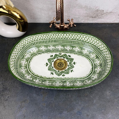 Custom made Oval handcrafted ceramic bathroom vessel Sink - Ivy